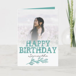 Elegant Modern Grönt - foto - vattenfärgskort Kort