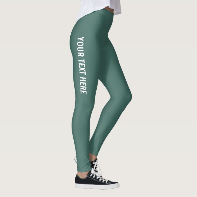 Elegant Modern Grönt Namn Leggings Add Image Text (Höger)