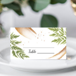 Elegant Modern Grönt och Guld Bröllop Placeringskort