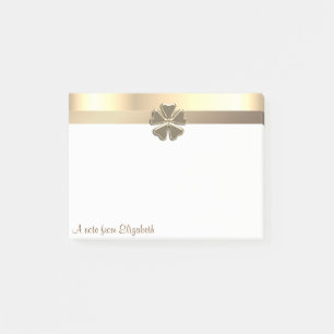 Elegant Modern Gul Shamrock - Personlig Post-it Block