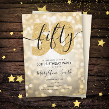 Elegant Modern Guld 50:e Födelsedagsfesten