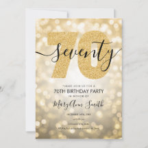 Elegant Modern Guld 70:e Födelsedagsfesten 