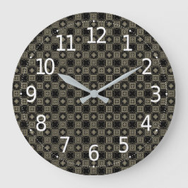 Elegant Modern Guld Art Deco-fyrkanter Mönster Stor Klocka