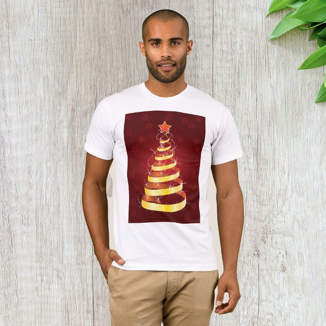 Elegant modern guld bands julgran t shirt (Skapare uppladdad)