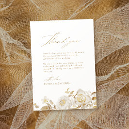 Elegant Modern Guld botaniska Blommigten Tack Kort