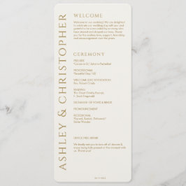 Elegant Modern Guld Bröllop Program