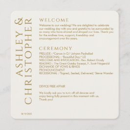 Elegant Modern Guld Bröllop Program