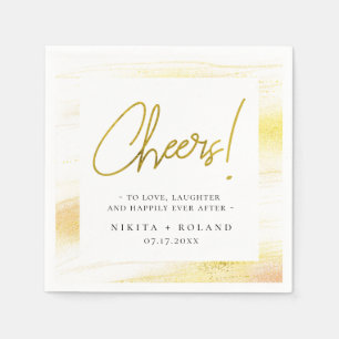 Elegant Modern Guld Cheers Pappersservett