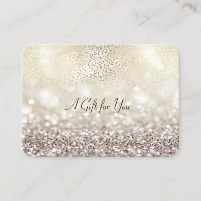 Elegant Modern Guld Confetti,Glitter Bokeh Rabattkort (Framsida)