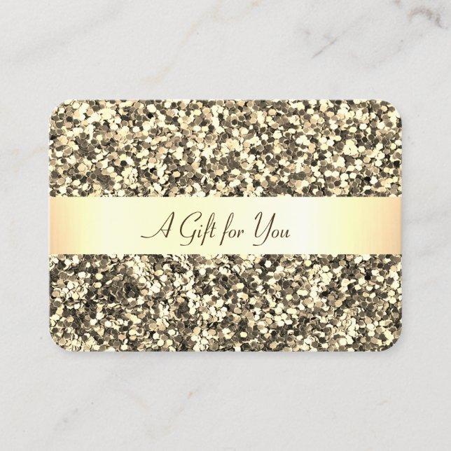 Elegant Modern Guld Confetti Glitter Rabattkort (Framsida)