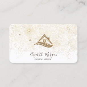 Elegant Modern Guld Confetti-målningstjänst Visitkort