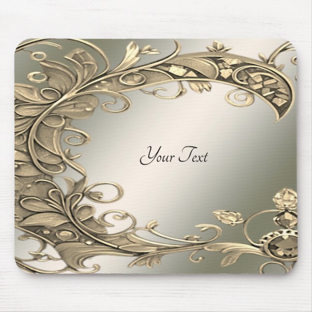 Elegant Modern Guld Decorative Mousepad Musmatta (Framsidan)