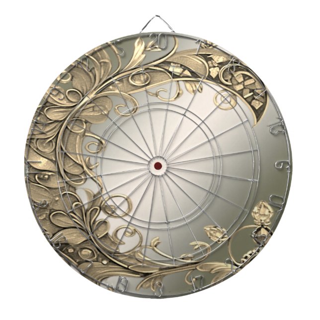 Elegant Modern Guld dekorativ Dartboard Darttavla (Framsidan)
