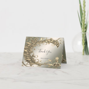 Elegant Modern Guld-dekorativt tackkort