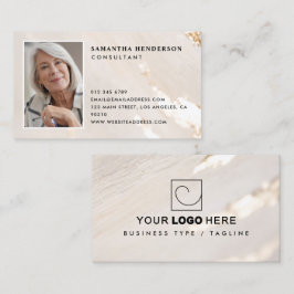 Elegant Modern Guld Folie Professionell Logo & Fot Visitkort