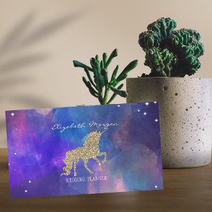 Elegant Modern, Guld Glitter Enhörning Målad Stänk Visitkort