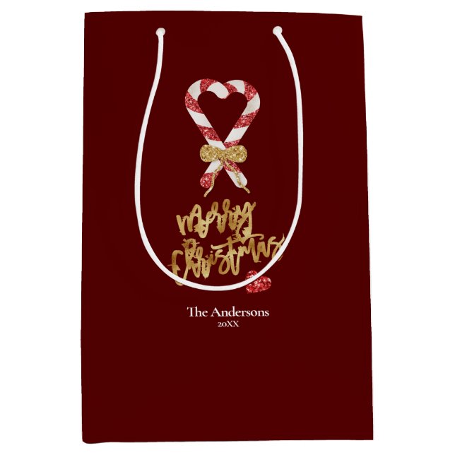 Elegant Modern Guld Glitter God jul Candy (Framsidan)