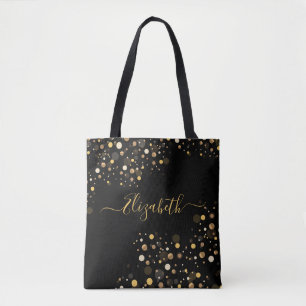 Elegant Modern Guld Glitter med Namn Tygkasse