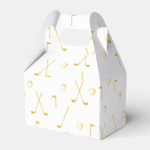 Elegant Modern Guld Golf Mönster Golfer White Presentaskar
