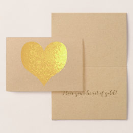 Elegant Modern Guld Hjärtans Dag Folierat Kort