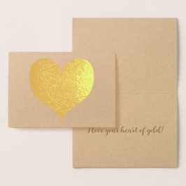 Elegant Modern Guld Hjärtans Dag Folierat Kort