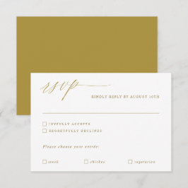 Elegant Modern Guld Kalligrafi Bröllop OSA Kort