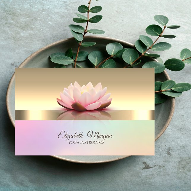 Elegant Modern Guld Lotus Blomma Yoga Instruktör Visitkort (Skapare uppladdad)