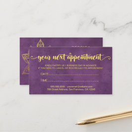 Elegant Modern Guld Lotus Flower Lila Tidsbeställning Kort