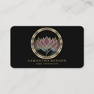 Elegant modern guld lotus logotyp stilren koppar visitkort