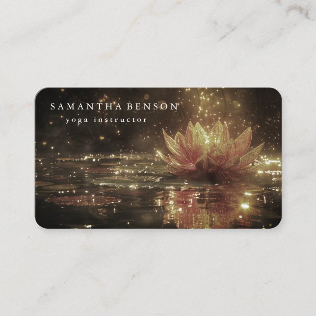 Elegant Modern Guld Lotus Logotyp Stylish Koppar  Visitkort (Framsida)