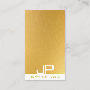 Elegant modern guld- mall för stilfull Monogram Visitkort