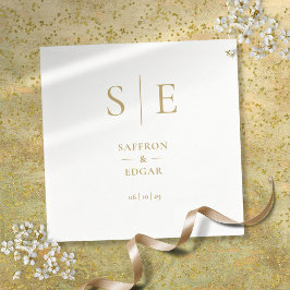 Elegant Modern Guld Monogram Bröllop Pappersservett