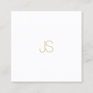 Elegant Modern Guld Monogram - enkel mall Luxe Fyrkantigt Visitkort