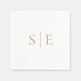 Elegant Modern Guld Monogram Minimalist Pappersservett