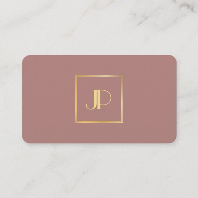 Elegant Modern Guld Monogram Professionell Mall Visitkort (Framsida)