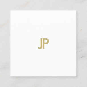 Elegant Modern Guld Monogram Sleek-mall Fyrkantigt Visitkort