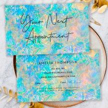 Elegant Modern Guld Opal Sten Utnämningskort