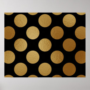 Elegant Modern Guld-övertoning Polka dots Mönster Poster
