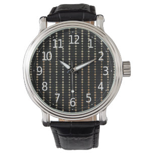 Elegant Modern Guld Pärlor-cirklar runt Mönster Armbandsur