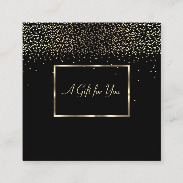 Elegant Modern Guld Ram, Konfetti Rabattkort (Framsida)