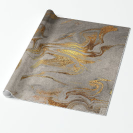 Elegant modern guld silvermarmor look presentpapper