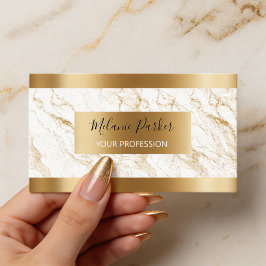 Elegant Modern Guld Strokes Marble Visitkort