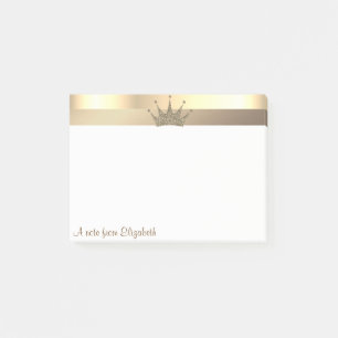 Elegant Modern Guld Tiara -  Personlig Post-it Block