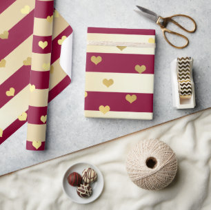 Elegant modern guld Valentindagen i mönster Presentpapper