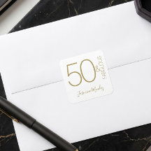 Elegant Modern Guld Vit 50 & Fantastisk Födelseda