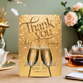 Elegant Modern Guld Vuxen Birthday Surprise Party Tack Kort