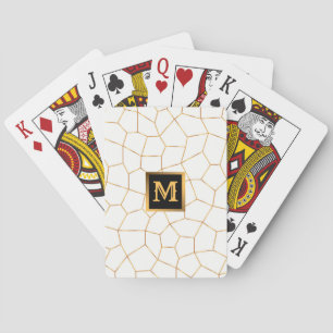Elegant Modern Guld White Stached Glass Collection Casinokort