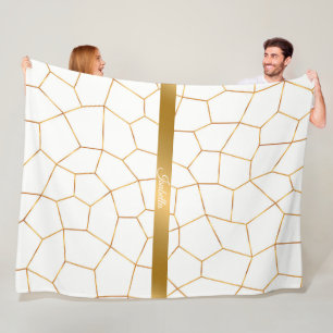 Elegant Modern Guld White Stached Glass Collection Fleecefilt