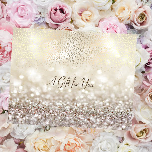 Elegant modern guldconfetti, glitter bokeh rabattkort