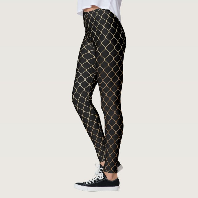 Elegant Modern Guldstaket Kedjemönster | Leggings (Vänster)